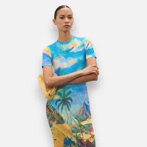 Stella Jean Beach Print Midi Dress | size 10